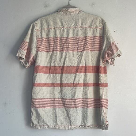 Toes On The Nose textured striped shirt sleeve button down shirt sz XL - Picture 8 of 8